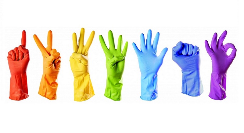 Разные виды латексных перчаток